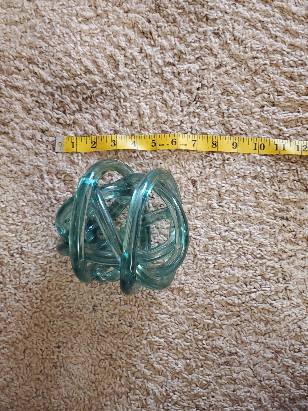 This is  special listing for shushu  Modern Aqua Glass Knot Sculpture - Picture 5 of 5